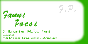 fanni pocsi business card